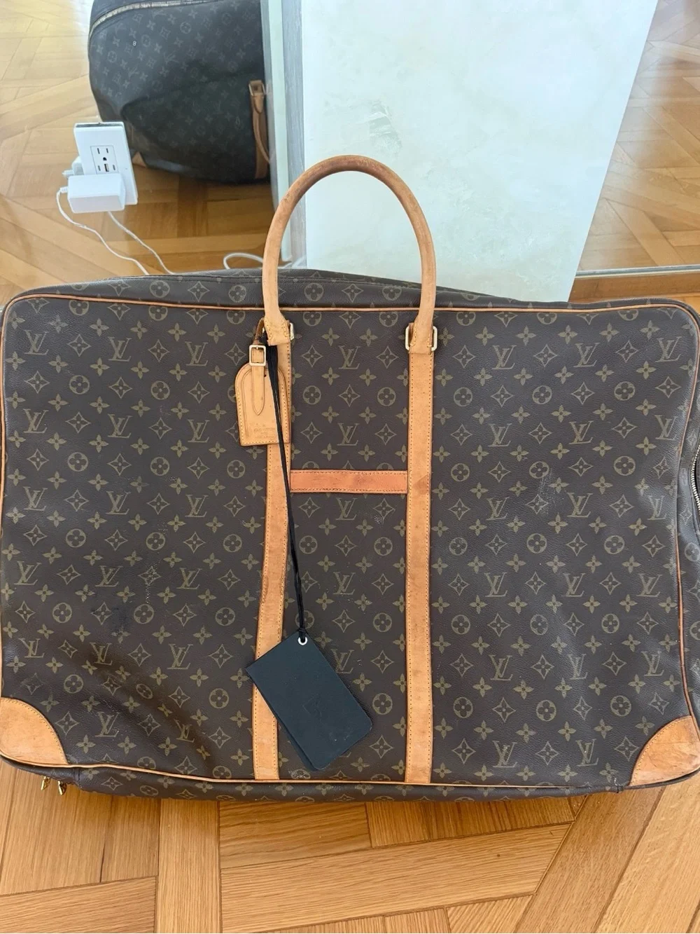 Louis Vuitton Brown Monogram Canvas Garment Bag with Vachetta Trim